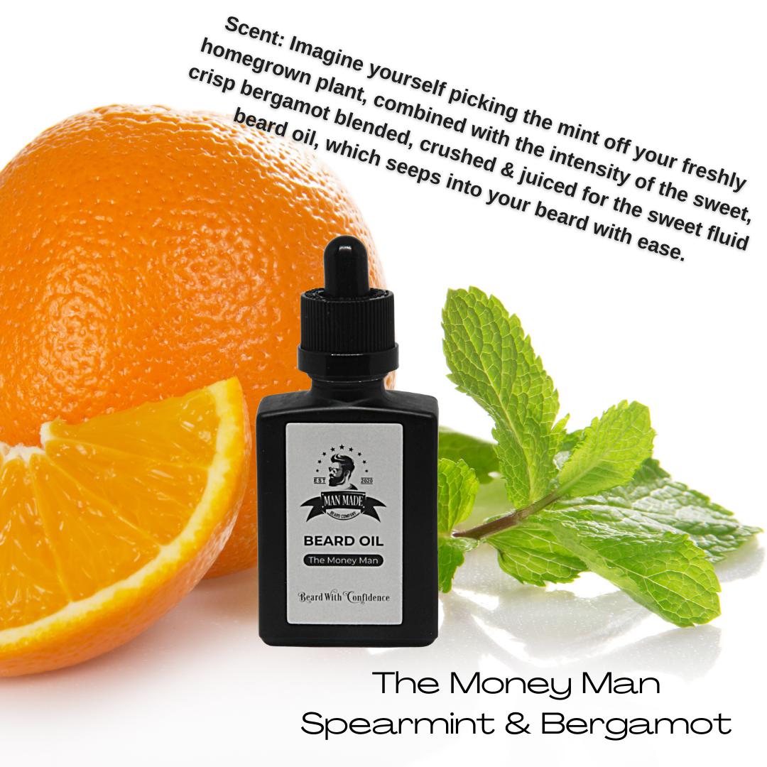 The Money Man Beard Oil (30ml Spearmint & Bergamot)